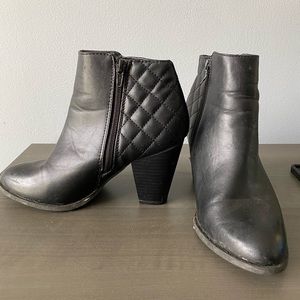 Charlotte Russe Quilted Back Heeled Booties
